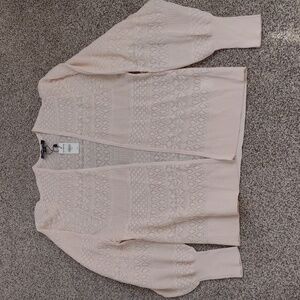 NWT Womans Puffy Sleeve Lacey Cardigan